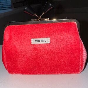 Miu Miu Red Velvet Cosmetic Case.  Brand New.  Smoke free/pet free home.